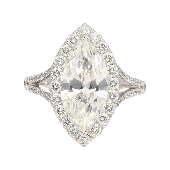 GIA Certified 3.22 Carat Marquise Cut G/VS1 Halo Engagement 18K Ring – Assay Jewelers