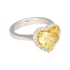 GIA Certified 3.32 Carat Fancy Intense Yellow Heart Cut Diamond Engagement Ring