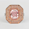 GIA Zertifiziert 3,48 Karat Radiant Cut Hellrosa Diamant Ring in 18K Weißgold