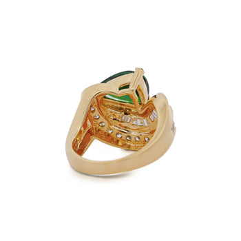GIA Certified 3.55ct Pear Cut Tsavorite Diamond Cocktail Ring – Assay Jewelers