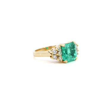 GIA Certified 4 Carat Colombian Minor Oil Emerald & Diamond Engagement Ring – Assay Jewelers