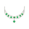 GIA Certified 46.45 Carat Emerald and Diamond Chandelier Necklace