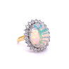 GIA Certified 4.09-carat White Opal and Diamond Halo in Platinum and Gold Ring