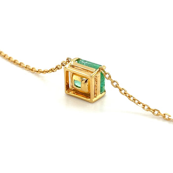 GIA Certified 4.38 Carat Colombian Emerald in 18K Gold Floating Connecting Necklace – Assay Jewelers