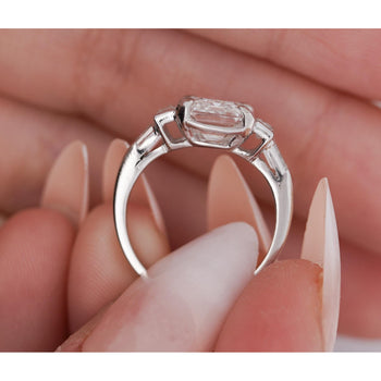 GIA Certified 4.51 Carat Emerald Cut Lab Grown Diamond in Vintage Platinum Ring – Assay Jewelers
