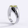 GIA Certified 4.65 Carat Fancy Deep Yellow Diamond Solitaire Bezel Set Mens Ring