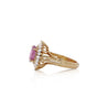 GIA Certified 4.8 Carat Oval Pink Sapphire & Diamond 18K Gold Starburst Ring