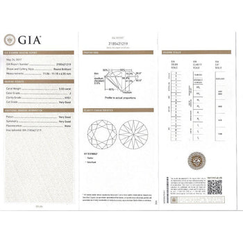 GIA Certified 5.03 Carat J/VVS1 Round Cut Diamond Ring Half Moon Cut Side Stones – Assay Jewelers