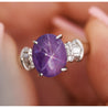 GIA Certified 5.32 Carat Purple Star Sapphire and Diamond Ring, Platinum