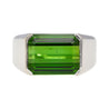 GIA Certified 6.47 Carat Green Tourmaline East-West Half Bezel 18K Ring