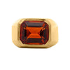 GIA Certified 7 Carat Citrine 18K Gold Solitaire Bezel Set Mens Ring