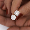 GIA Certified 8.02 Carat TW Natural Round Cut Diamond Stud Earrings