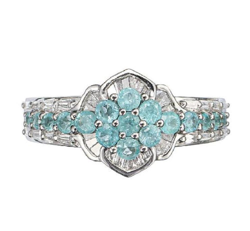 GIA Certified Brazilian Paraiba Tourmaline Cluster Ring