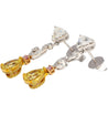 GIA Certified Fancy Vivid Yellow Diamond Drop Earrings