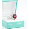 GIA Certified Hexagon Cut Pink Tourmaline with Diamond Halo Star Shape Ring in 18K White Gold