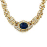 GIA Certified No Heat Blue Sapphire 18k Gold Cable Chain Choker Necklace 15.5"