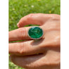 GIA certified 10 Carat Oval Cut Emerald And Diamond Halo 18k Gold Ring