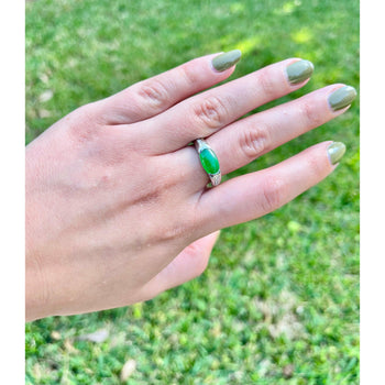GIA certified Oval Jade with Diamond Sidestones in Platinum Ring – Assay Jewelers