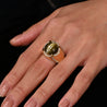 GRS Certified 13.89 Carat Chrysoberyl Cats Eye Mens 18K Yellow Gold Ring