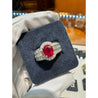 GRS Certified 1.37 Carat Burma Pigeon Blood Ruby & Diamond Ring in 18K Gold