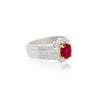 GRS Certified 1.37 Carat Burma Pigeon Blood Ruby & Diamond Ring in 18K Gold