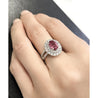 GRS Certified 2.33ct Pink Sapphir Diamond Ring 18KWhite Gold