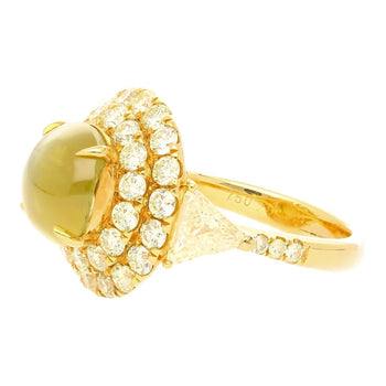 GRS Certified 5 Carat Untreated Chrysoberyl Cat's Eye and Double Halo Diamond Ring – Assay Jewelers