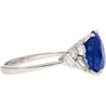 GRS Certified 6.35 Carat Oval Cut Royal Blue Sapphire with Diamonds in Platinum Ring