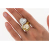 Heart Cut 5.79 & 5.73 Carat Fancy Yellow & White Diamond Toi Et Moi 18K Gold Ring