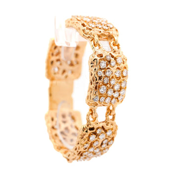 Heavy Vintage Diamond 5-Link 14K Gold Nugget Bracelet – Assay Jewelers