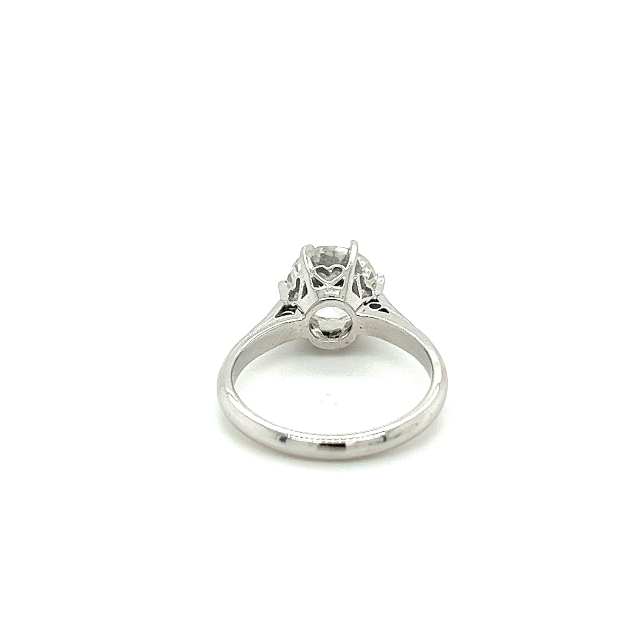 IGI Cert. 2.08 Carat Lab Grown Old European Cut Diamond Vintage 6-Prong Engagement Ring