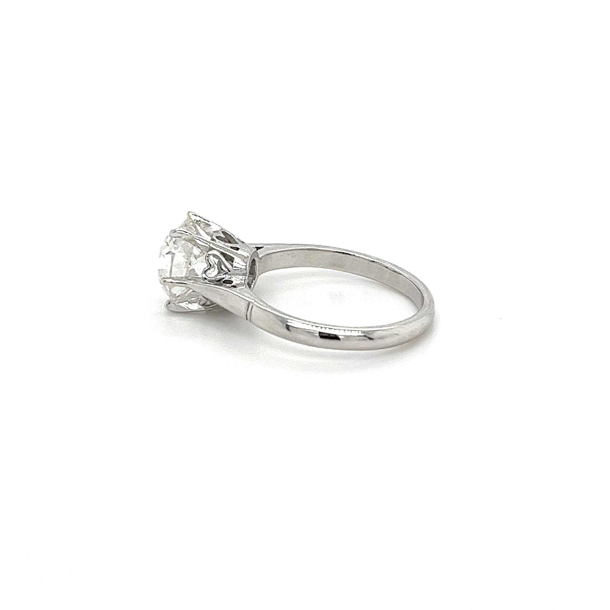 IGI Cert. 2.08 Carat Lab Grown Old European Cut Diamond Vintage 6-Prong Engagement Ring