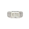 IGI Certified 5.5 Carat Radiant Cut Lab Diamond Half Bezel East-West Unisex Ring