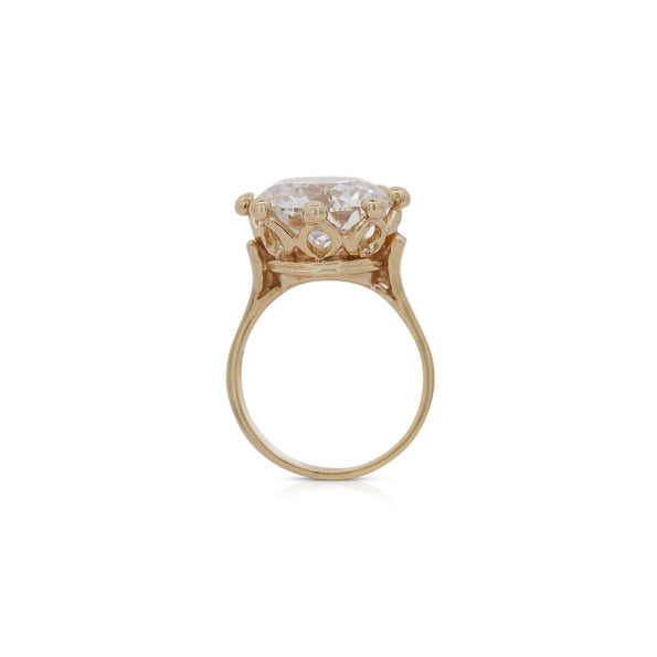 IGI Certified 8.23 Carat Lab Grown Diamond 14K Gold Crown Style Engagement Ring
