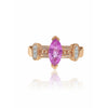 Marquise-Schliff Pinker Saphir in 14k Roségold Retro-Stil Ring