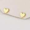 Mini 14k Gold Heart Stud Earrings On Screw Backs