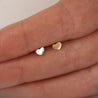 Mini 14k Gold Heart Stud Earrings On Screw Backs