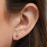 Mini 14k Gold Heart Stud Earrings On Screw Backs