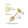 Mini 14k Gold Heart Stud Earrings On Screw Backs