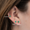 Mixed Cut Emerald Stud Earrings in Solid Gold