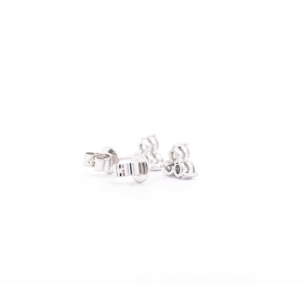 Natural 0.60 CTTW Diamond Three-Stone Cluster Stud Earrings