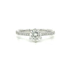 Natural 0.60 Carat Diamond Engagement Ring with 6-prong Straight Shank Diamond Sides in 18K White Gold