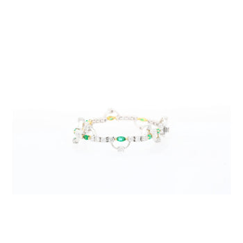 Natural 0.72 Carat Emerald & 2.08 Carat Diamond Charm Bracelet in 18K Gold – Assay Jewelers