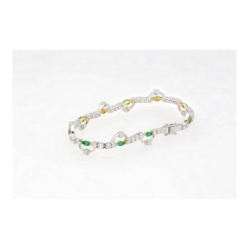 Natural 0.72 Carat Emerald & 2.08 Carat Diamond Charm Bracelet in 18K Gold – Assay Jewelers