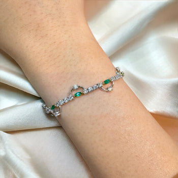 Natural 0.72 Carat Emerald & 2.08 Carat Diamond Charm Bracelet in 18K Gold – Assay Jewelers