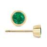 Natural 1/2 Carat Bezel Prong Emerald Stud Earrings 14K Gold