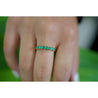 Natural 1/2 Carat Emerald Wedding Band Ring in 14K Gold