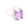 Natural 13.12 Carat Cushion Cut Amethyst & Diamond Dangling Earrings