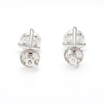 Natural 2 Carat Round Diamond 14K White Gold Screw Back Martini Stud Earring – Assay Jewelers
