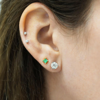 Natural 2 Carat Round Diamond 14K White Gold Screw Back Martini Stud Earring – Assay Jewelers
